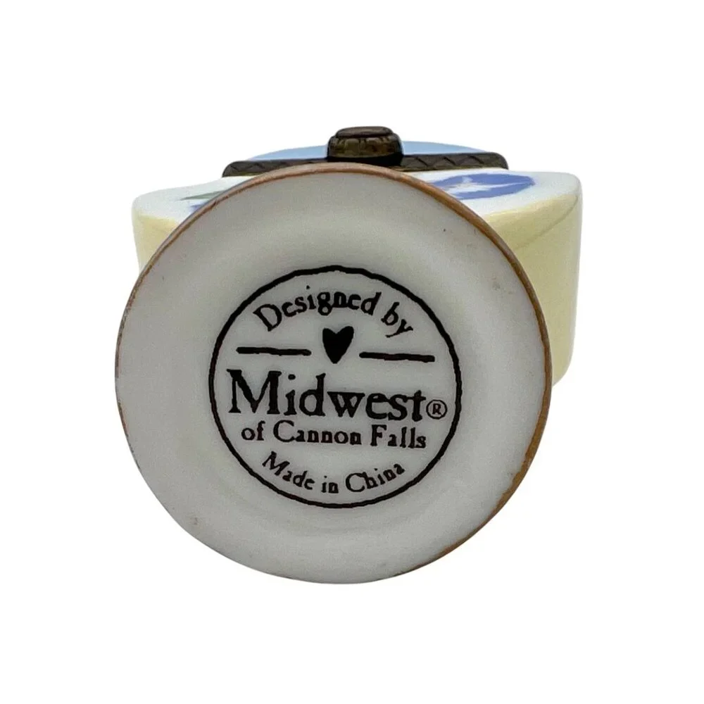 Vintage Ceramic Morning Glory Hinged Trinket Box Midwest Of Cannon Falls - Picture 5 of 9